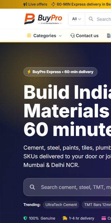 BuyPro mobile app — real screenshot