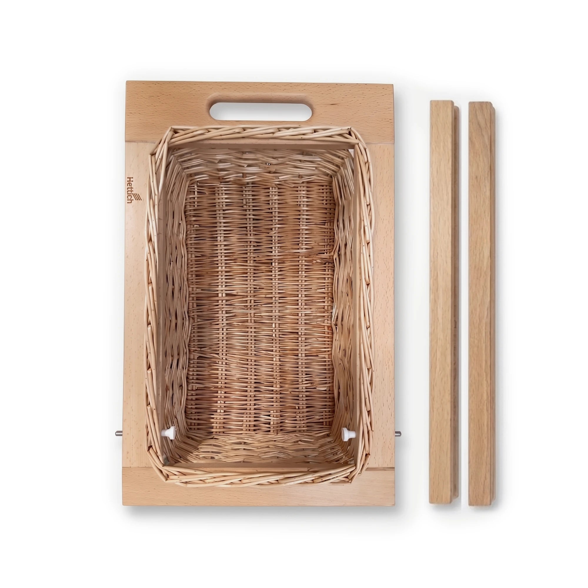 Hettich Wicker Basket with 19mm wide Beech Runners, 500mm Depth