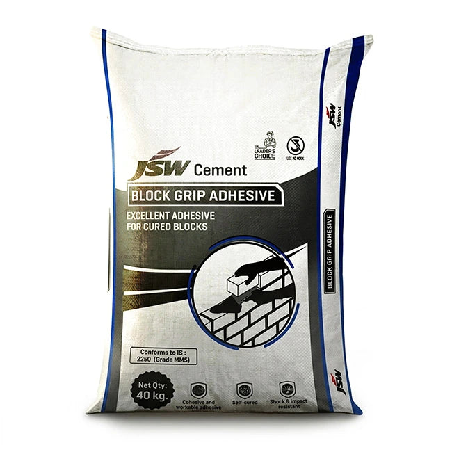 JSW Block Grip AAC Block Jointing Mortar/Adhesive, 40 Kg Bag